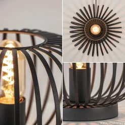 Kleine draad tafellamp modern mat zwart