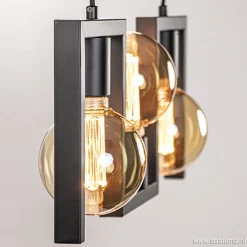 Kleine eettafel hanglamp zwart frame