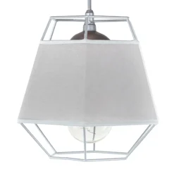 Kleine grijze hanglamp draad met stof