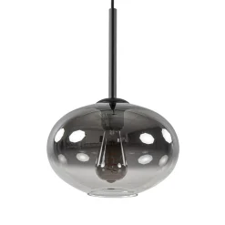 Kleine hanglamp smoke glas gradient met zwart