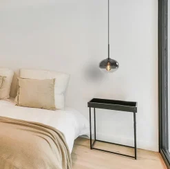 Kleine hanglamp smoke glas gradient met zwart