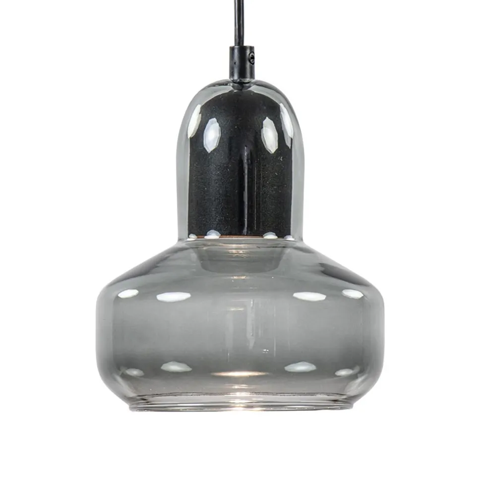 Kleine hanglamp smoke glas inclusief LED GU10