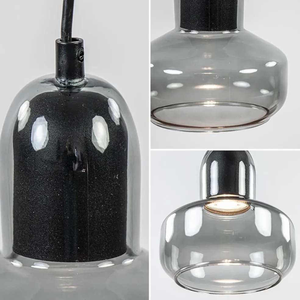 Kleine hanglamp smoke glas inclusief LED GU10