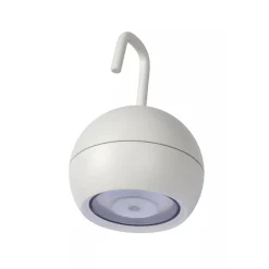 Kleine ronde buitenlamp met USB wit