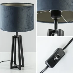 Kleine tafellamp Miley mat zwart exclusief kap