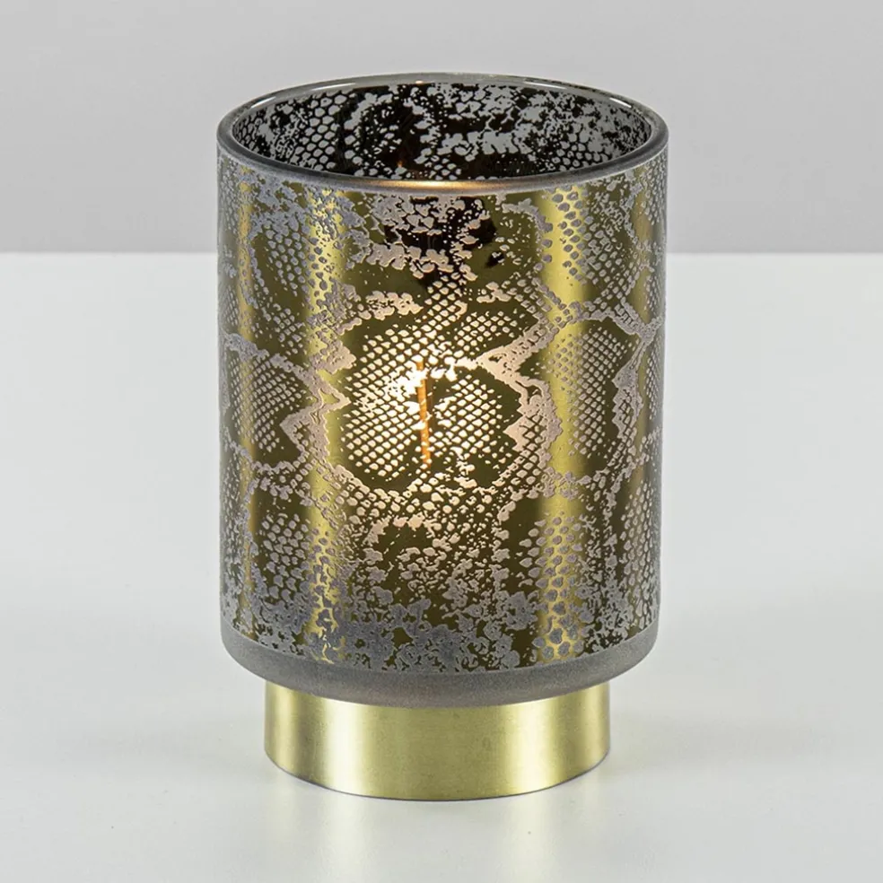 Kleine tafellamp Snake Light and Living grijs met goud