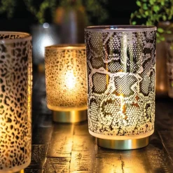 Kleine tafellamp Snake Light and Living grijs met goud