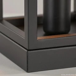 Kleine tafellamp vierkant frame zwart