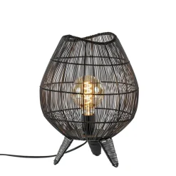 Kleine tafellamp Yumi mat zwart