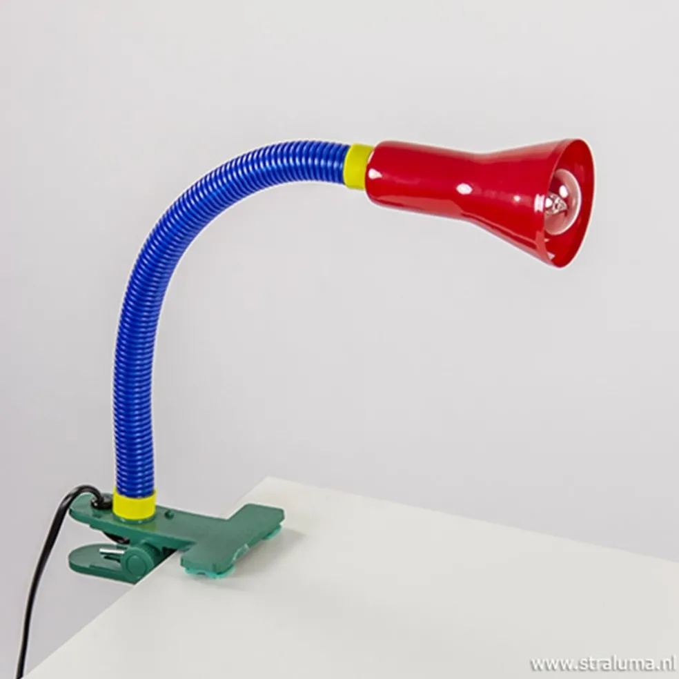 Klemlamp kinderkamer rood/blauw/groen