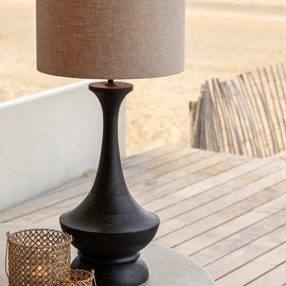 Lampvoet Nicolo zwart hout exclusief kap