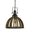 Landelijk hanglamp Djem hout/zink