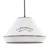 Landelijke hanglamp farm house wit met zwart Ø32 cm