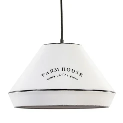 Landelijke hanglamp farm house wit met zwart Ø32 cm
