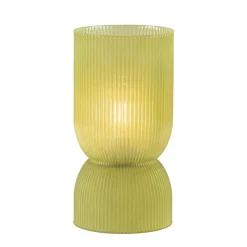 Landelijke Light and Living tafellamp olijfgroen op batterijen Phoebe