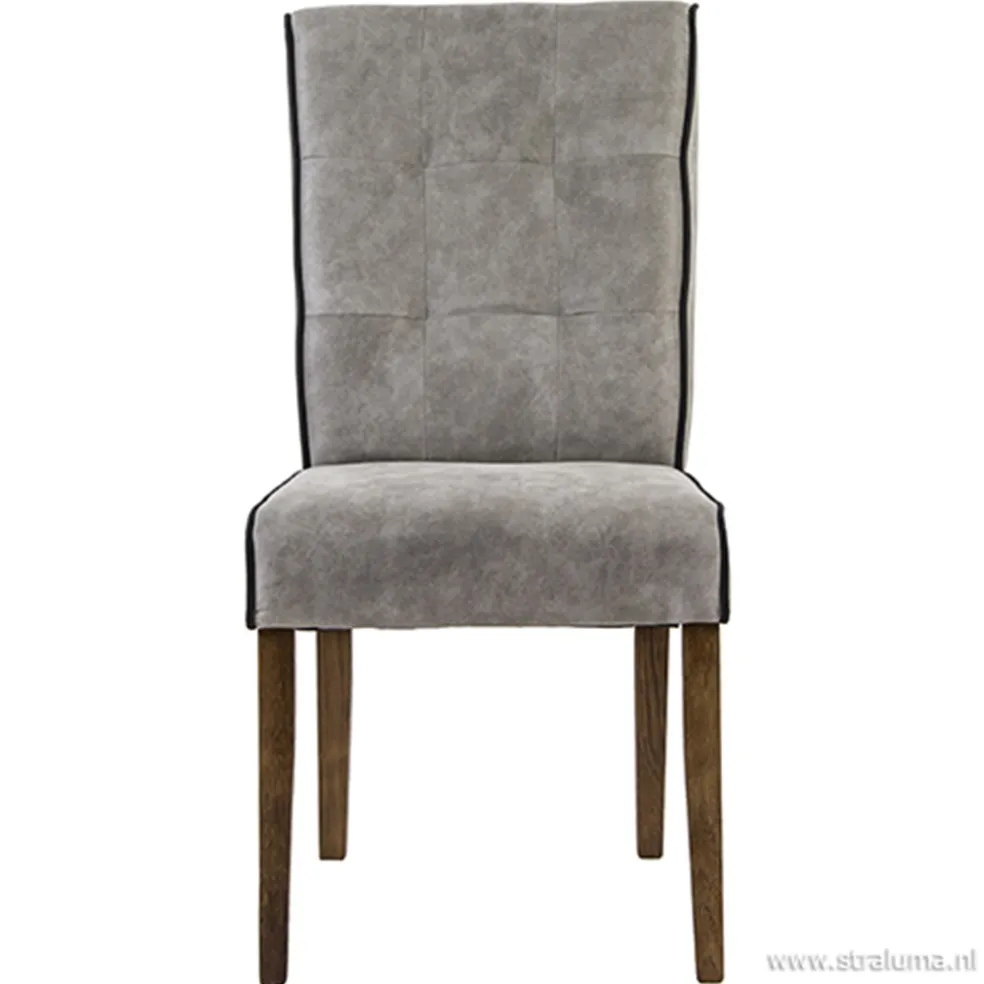 Landelijke stoel grijs met zwarte bies