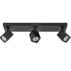 Langwerpige opbouwspot 3-lichts balk zwart