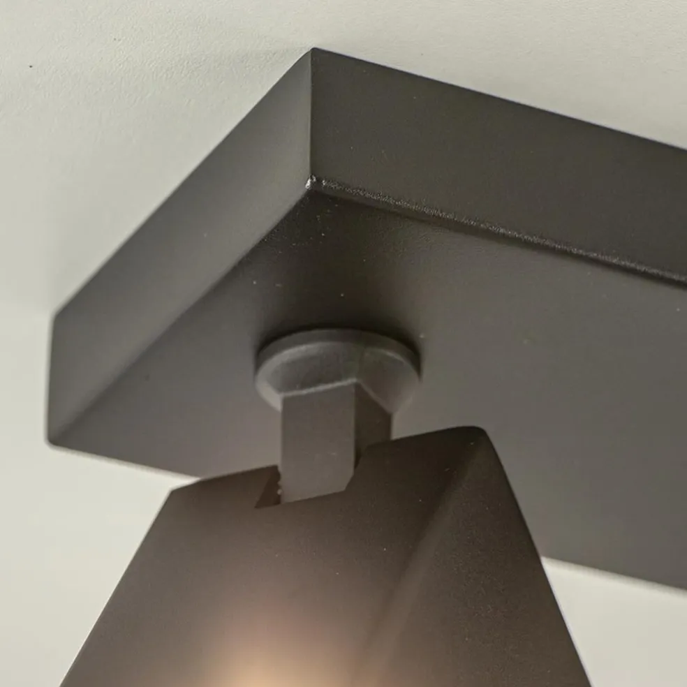 Langwerpige opbouwspot 3-lichts balk zwart