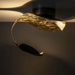 LED design wand/plafondlamp brons met goldleaf
