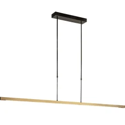 LED hanglamp aluminium mat zwart met mat goud dimbaar