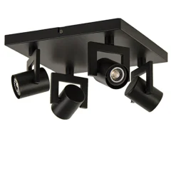 LED plafondspot vierkant mat zwart