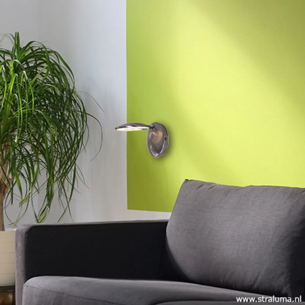 LED wandlamp staal met dimmer
