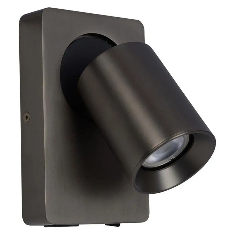 LED wandspot zwart staal met USB aansluiting