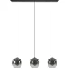 3-Lichts eettafelhanglamp smoke/helder glas