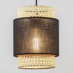 3-Lichts eettafelhanglamp webbing met zwart