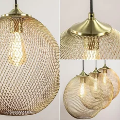 3-Lichts hanglamp Moroc goud Light and Living
