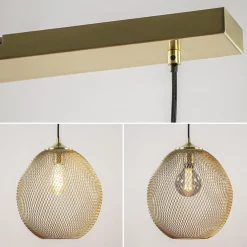 3-Lichts hanglamp Moroc goud Light and Living