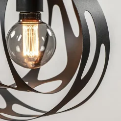 3-Lichts hanglamp zwart met ronde kappen