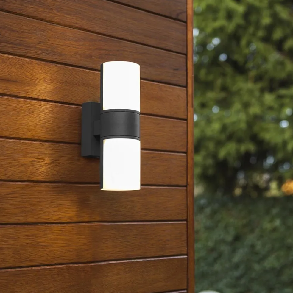 2-Lichts LED buitenlamp verstelbaar zwart aluminium