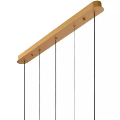 5-Lichts LED eettafelhanglamp goud met glas