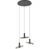 3-Lichts LED hanglamp ringen rond zwart/goud dimbaar