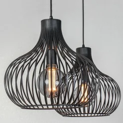 2-Lichts moderne hanglamp draad zwart