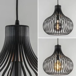 2-Lichts moderne hanglamp draad zwart
