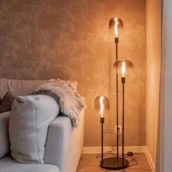 3-Lichts moderne vloerlamp mat zwart exclusief lichtbron