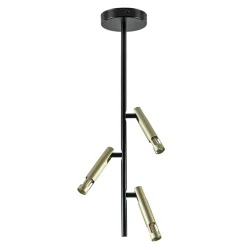 3-Lichts plafondlamp G9 zwart met goud
