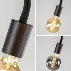 5-Lichts plafondlamp mat zwart met flexibele armen