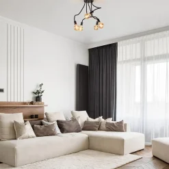 5-Lichts plafondlamp mat zwart met flexibele armen