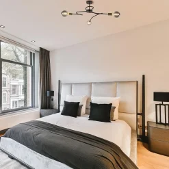 3-Lichts plafondlamp zwart met gouden pendels