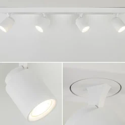 4-Lichts plafondspot balk wit metaal