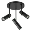 3-Lichts plafondspot rond zwart GU10 mini