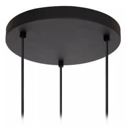 3-Lichts ronde hanglamp mat zwarte glazen kappen