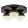 3-Lichts ronde LED plafondlamp zwart 3-standen dimbaar