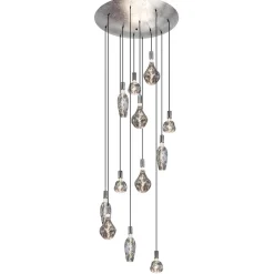 12-Lichts videlamp silverleaf met chroom excl lichtbronnen
