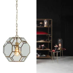 Light & Living hanglamp Lennox brons met helder glas