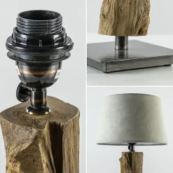 Light & Living lampvoet Siji metaal met hout