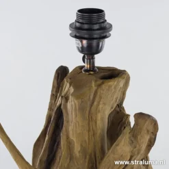 Light & Living lampvoet hout + zwart